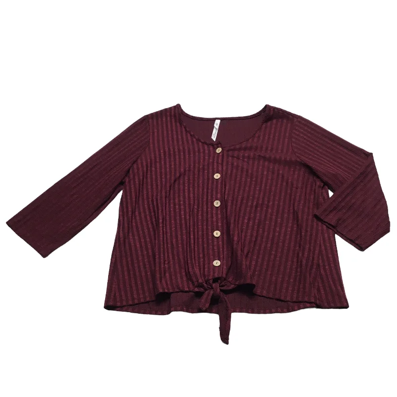 Act Fast Top Long Sleeve By Ny Collection In Purple, Size: 1x