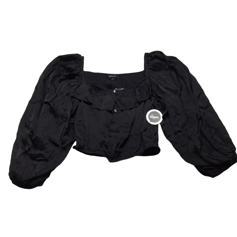 Low Prices Top Long Sleeve By Olivaceous In Black, Size: L