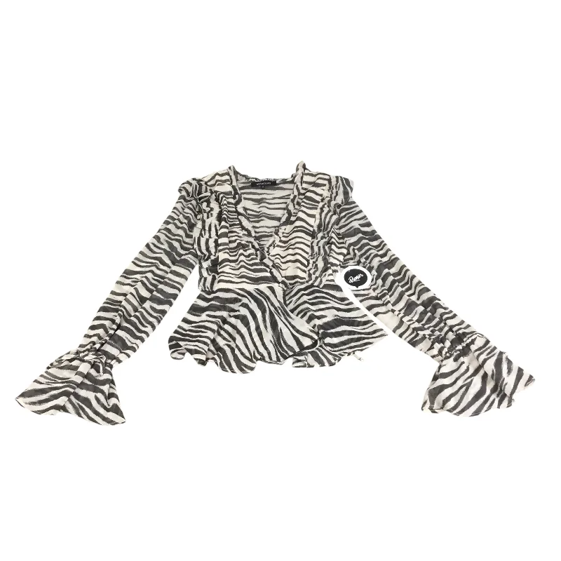 Epic Deals Top Long Sleeve By Olivaceous In Zebra Print, Size: M