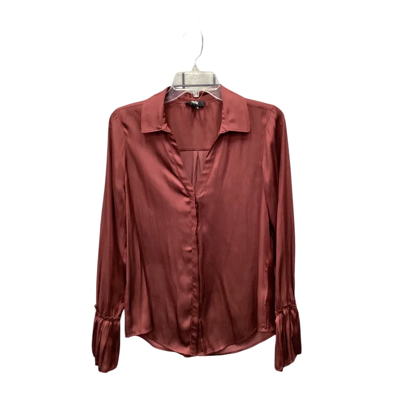 Lowest Price Top Long Sleeve By Paige In Maroon, Size: S