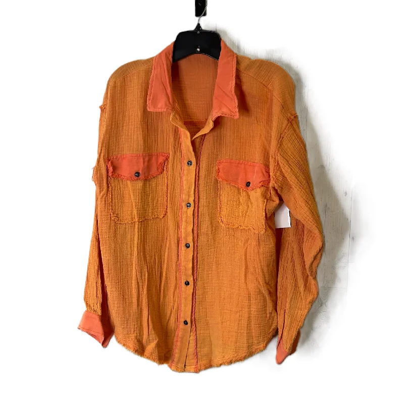 Special Buy Top Long Sleeve By Pol In Orange, Size: S