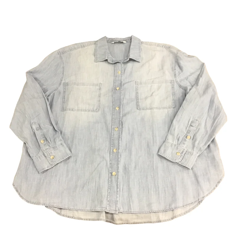 Great Deals Top Long Sleeve By Sonoma In Blue Denim, Size: Xxl