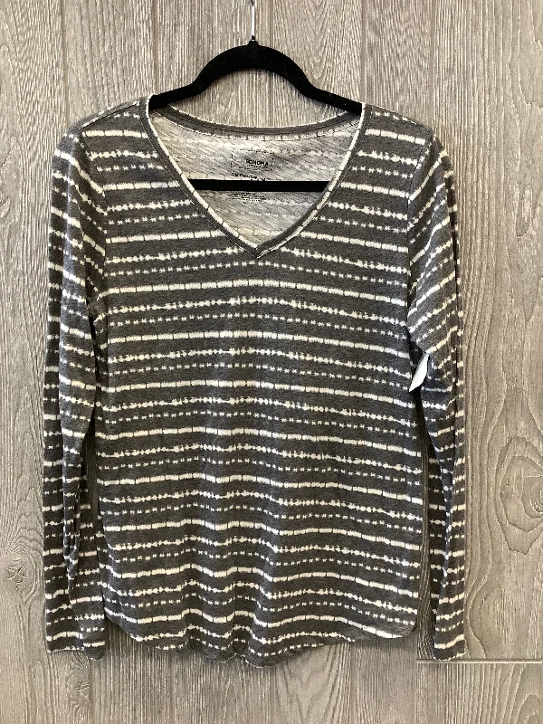 The Best Prices Top Long Sleeve By Sonoma In Grey, Size: M