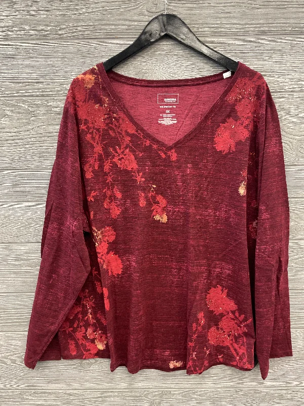 Bargain Blast Top Long Sleeve By Sonoma In Red, Size: 3x