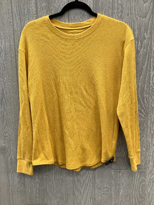 Seasonal Clearance Top Long Sleeve By Time And Tru In Yellow, Size: L