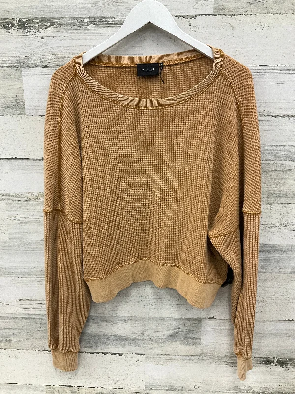 Limited Availability Top Long Sleeve By Top Moda In Gold, Size: S