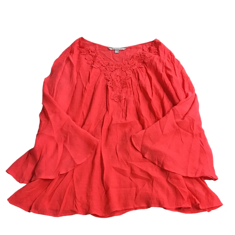 Markdowns Top Long Sleeve By Valerie Stevens In Pink, Size: 2x