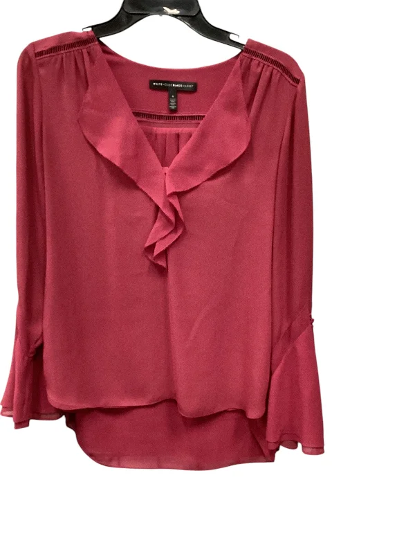 Super Sale Top Long Sleeve By White House Black Market In Red, Size: 4