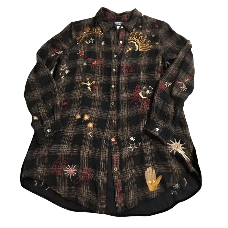 Low Prices Top Long Sleeve Designer By Johnny Was In Black & Red, Size: Xs