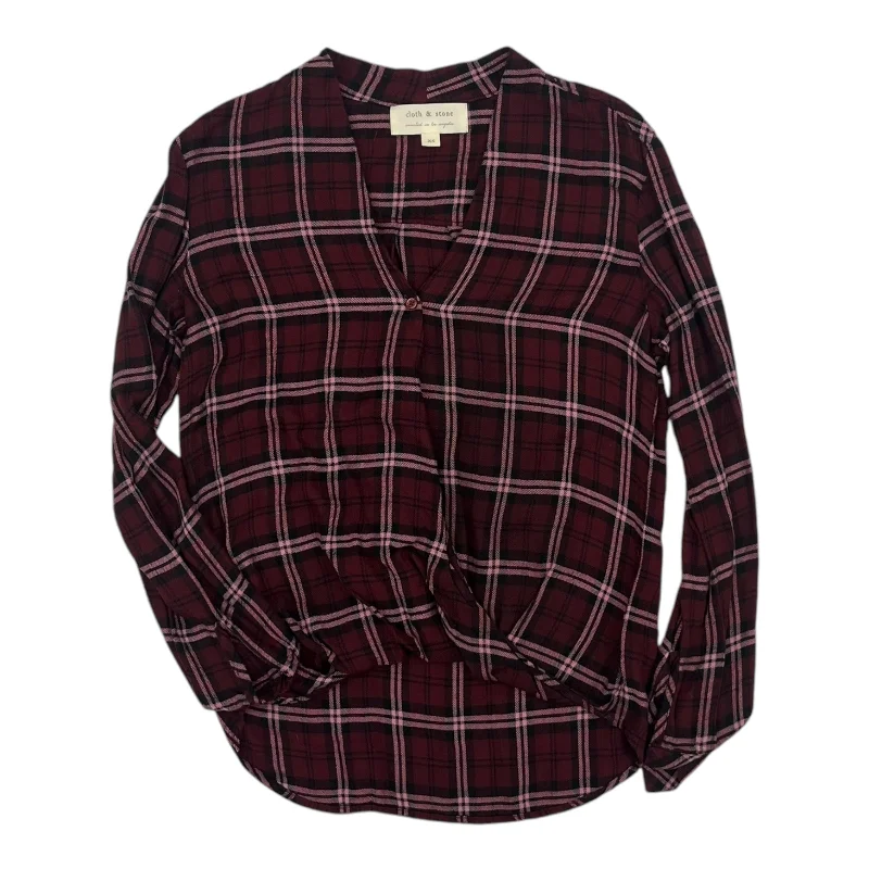 Overstock Sale Top Ls By Cloth & Stone In Maroon, Size:Xs