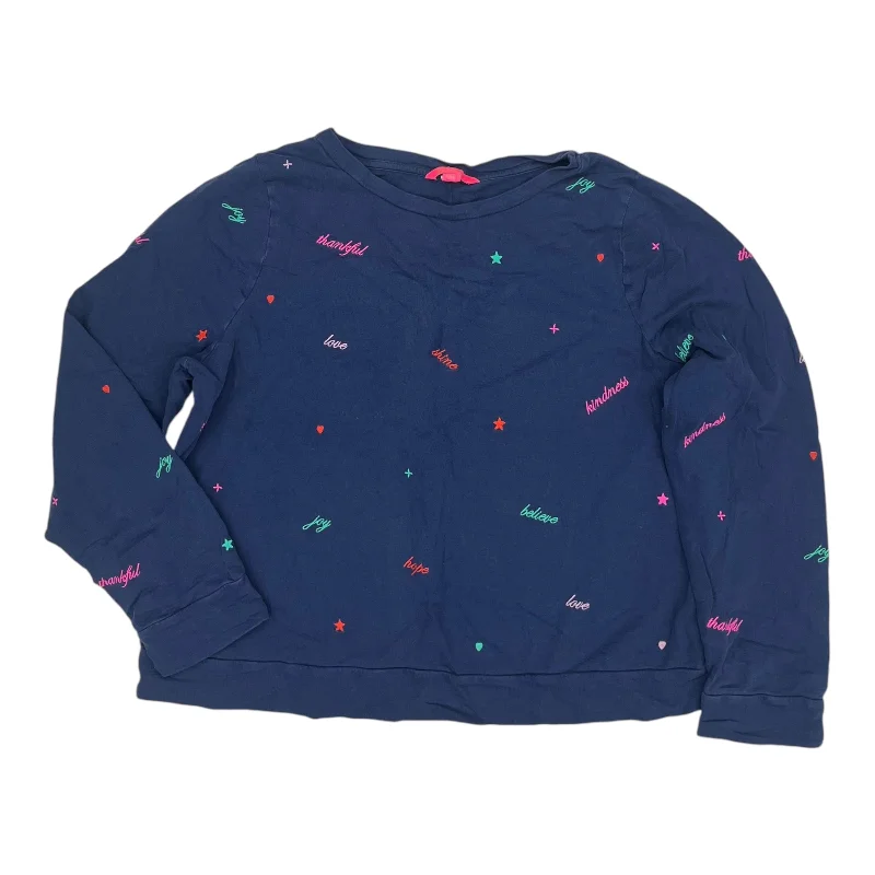 Hot Deal Top Ls Designer By Lilly Pulitzer In Navy, Size:Xxl