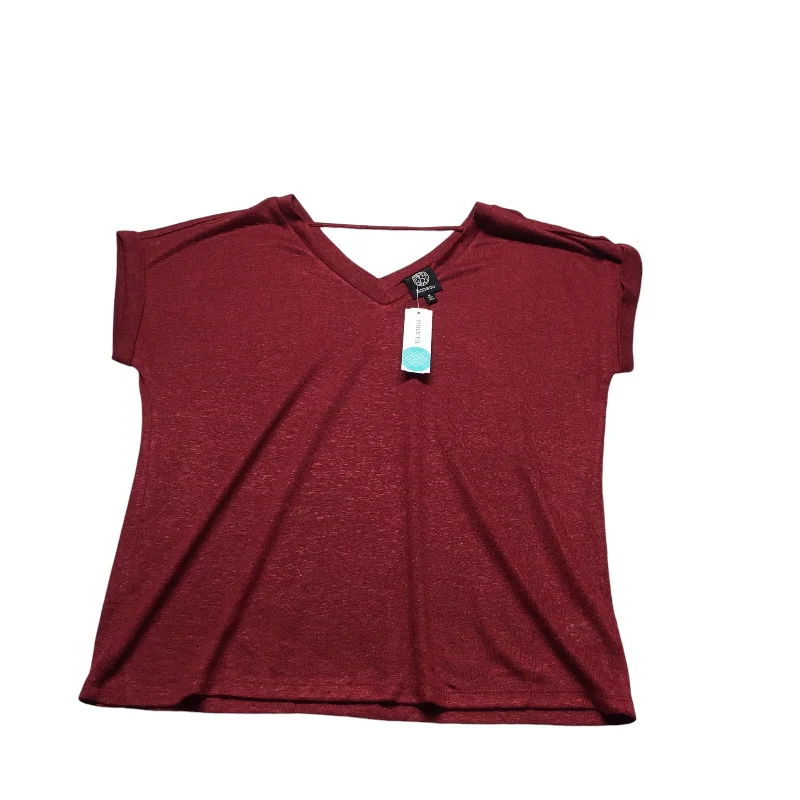 Unbeatable Prices Top Short Sleeve Basic By Bobeau In Red, Size: M
