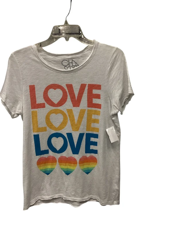 Year-End Sale Top Short Sleeve Basic By Chaser In White, Size: S