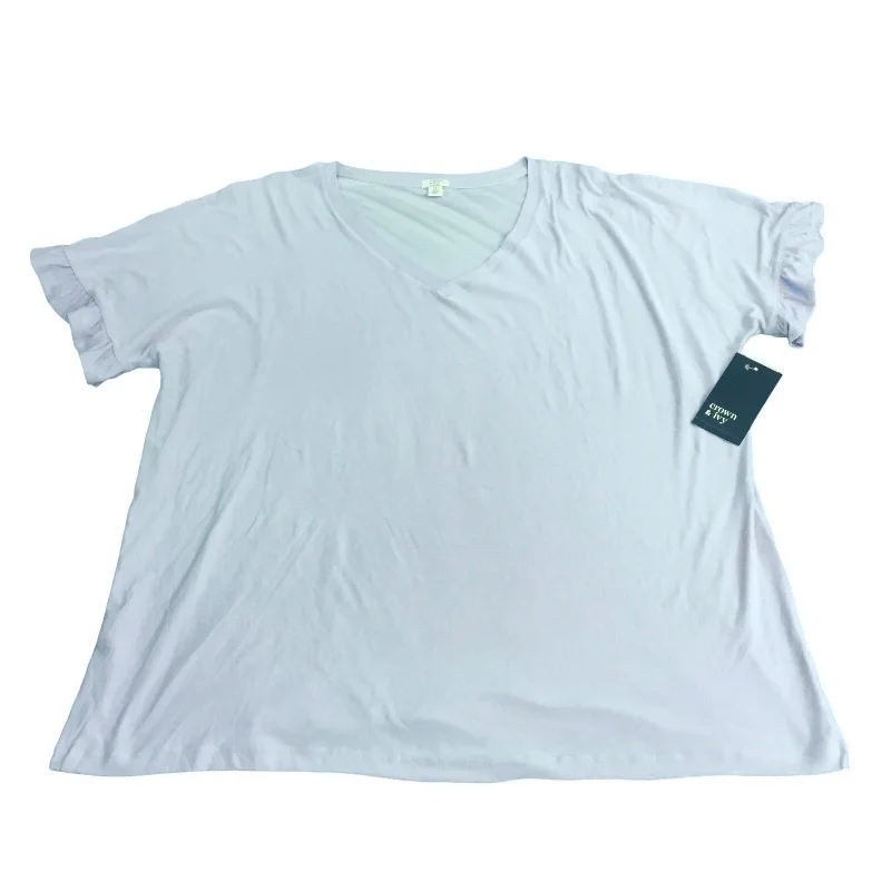 Exclusive Offers Top Short Sleeve Basic By Crown And Ivy In Blue, Size: Xl