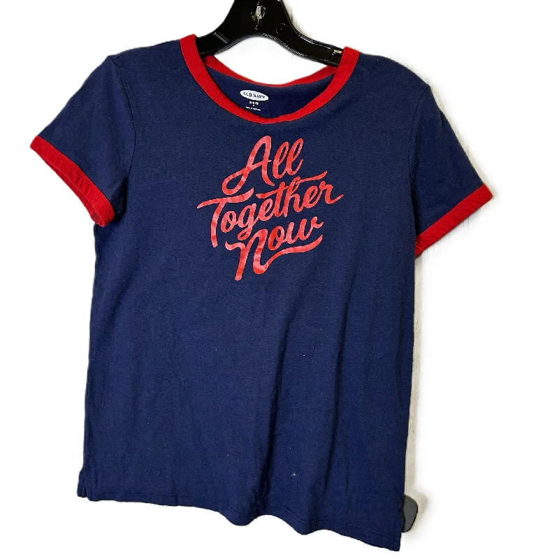 Clearance Sale Top Short Sleeve Basic By Old Navy In Blue, Size: S