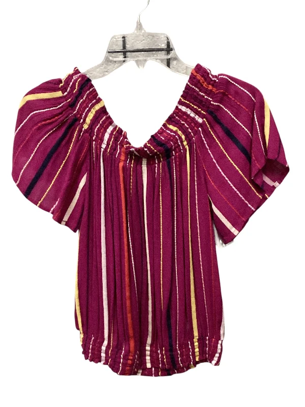 Discount Mania Top Short Sleeve By Allison Joy In Striped Pattern, Size: S