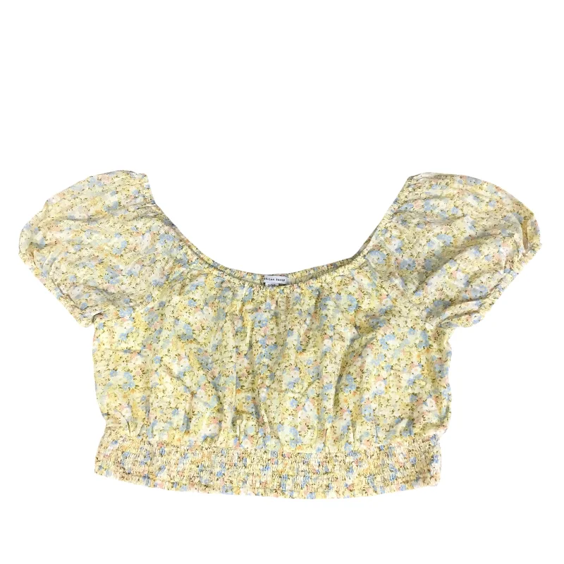 Limited Time Top Short Sleeve By American Eagle In Yellow, Size: L
