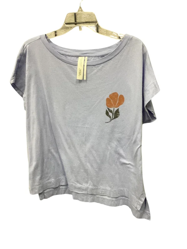 Warehouse Sale Top Short Sleeve By Anthropologie In Blue, Size: Xl