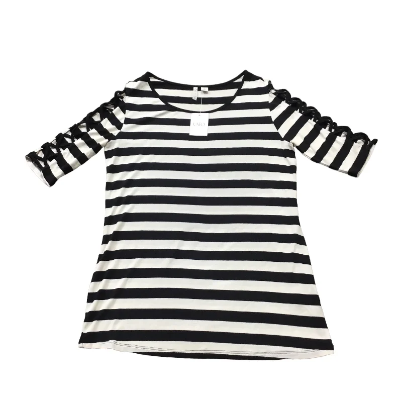 Discount Deals Top Short Sleeve By Cato In Striped Pattern, Size: Xs