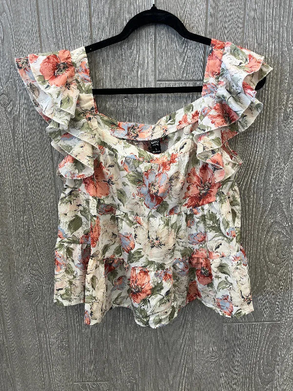 Exclusive Savings Top Short Sleeve By Cme In Floral Print, Size: L