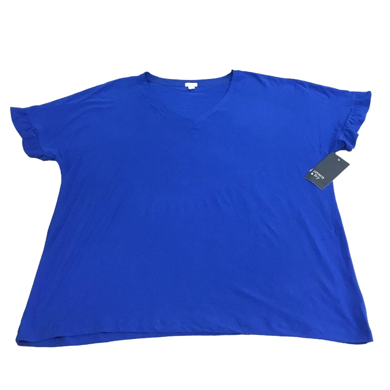 Fantastic Deals Top Short Sleeve By Crown And Ivy In Blue, Size: Xl