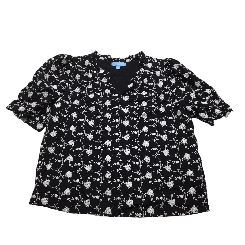 Markdowns Top Short Sleeve By Draper James In Black & White, Size: M
