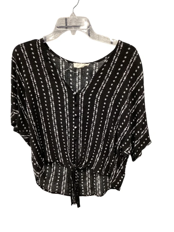 Value Deals Top Short Sleeve By Fashion On Earth In Black & White, Size: L
