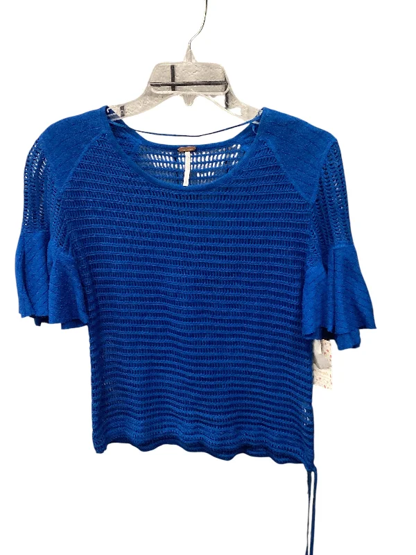 Hurry In Top Short Sleeve By Free People In Blue, Size: S