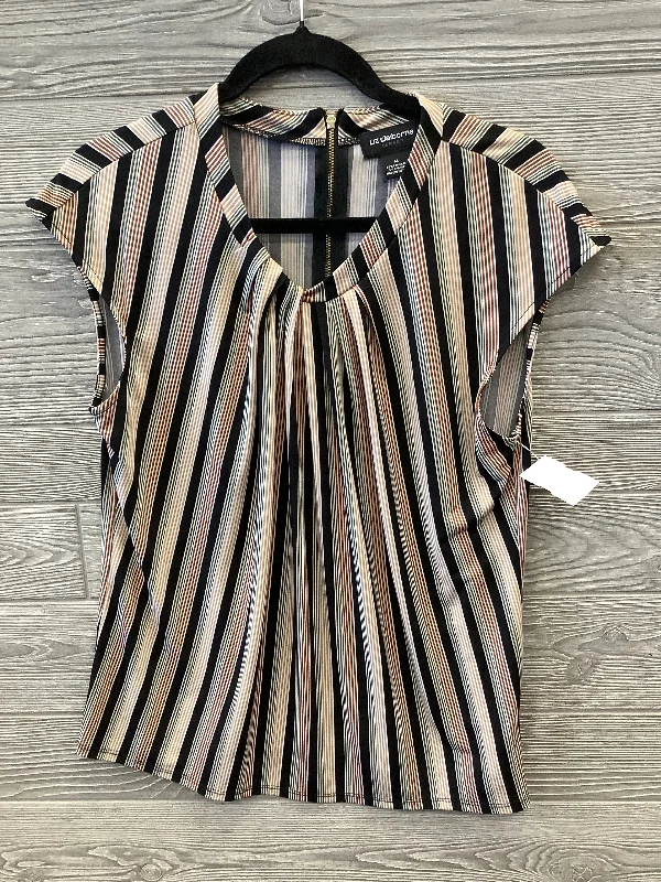Massive Deals Top Short Sleeve By Liz Claiborne In Striped Pattern, Size: M