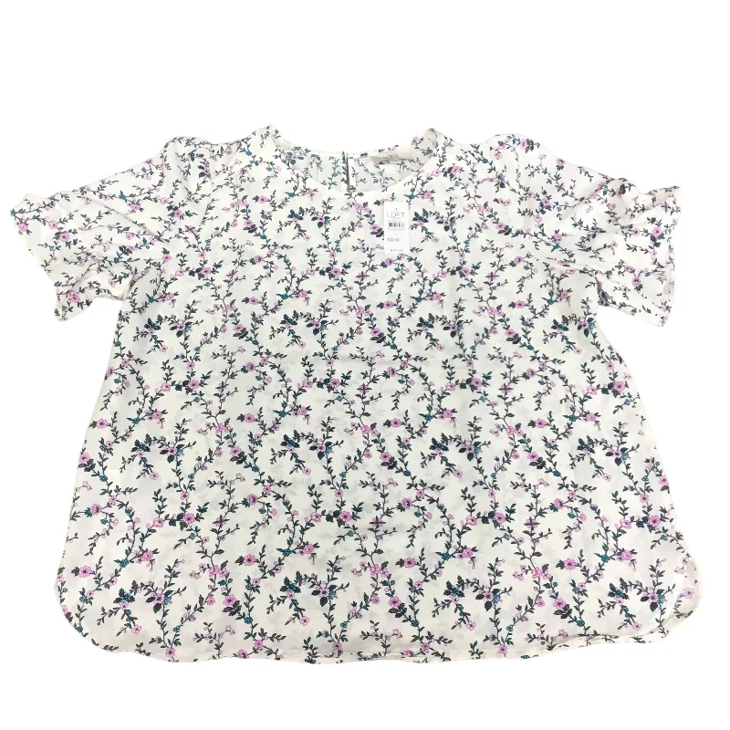 Lowest Price Top Short Sleeve By Loft In Floral Print, Size: L