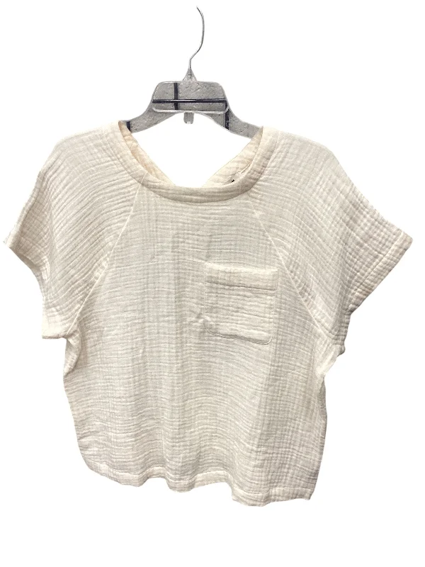 Fantastic Deals Top Short Sleeve By Madewell In Cream, Size: M