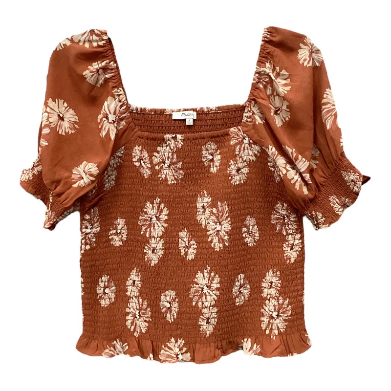 Last Chance Top Short Sleeve By Madewell In Floral Print, Size: S