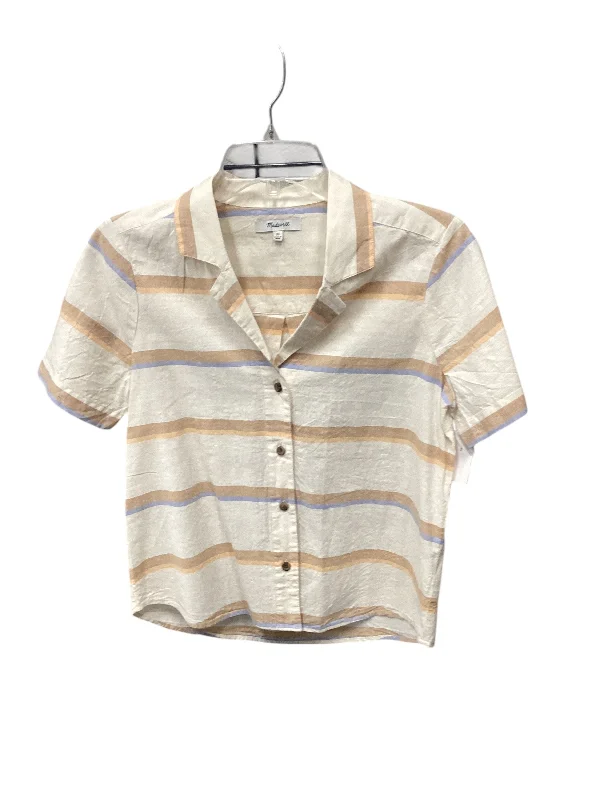 Bargain Prices Top Short Sleeve By Madewell In Orange & Tan, Size: Xs