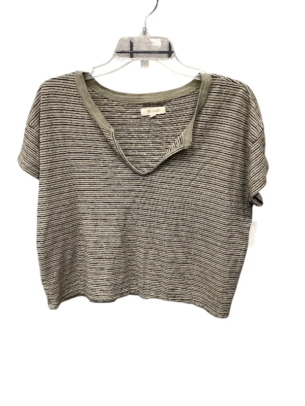 Limited Availability Top Short Sleeve By Madewell In Striped Pattern, Size: M