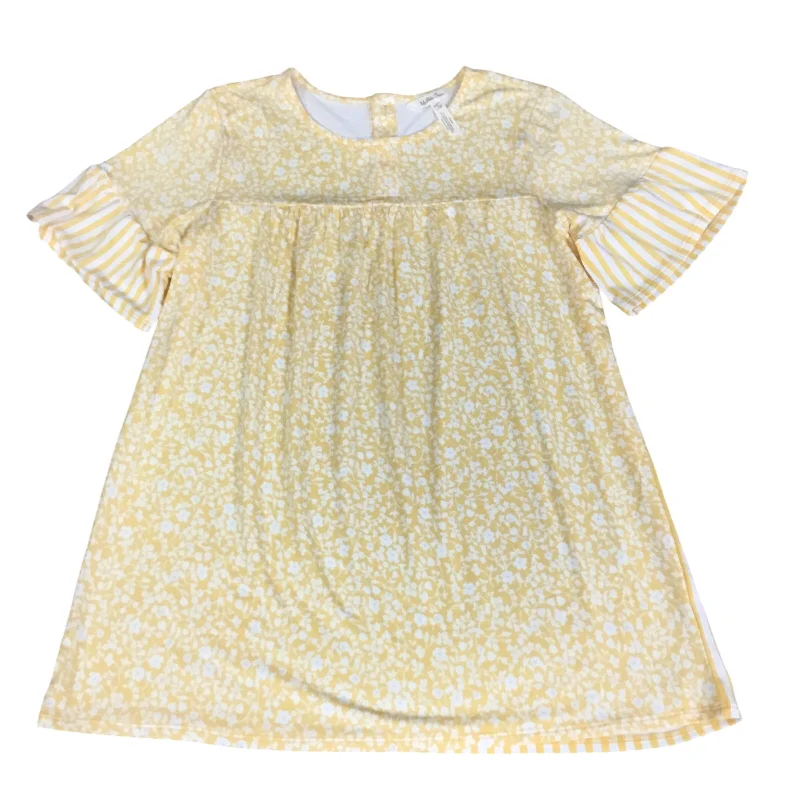 YEAR-End Clearance Top Short Sleeve By Matilda Jane In White & Yellow, Size: S