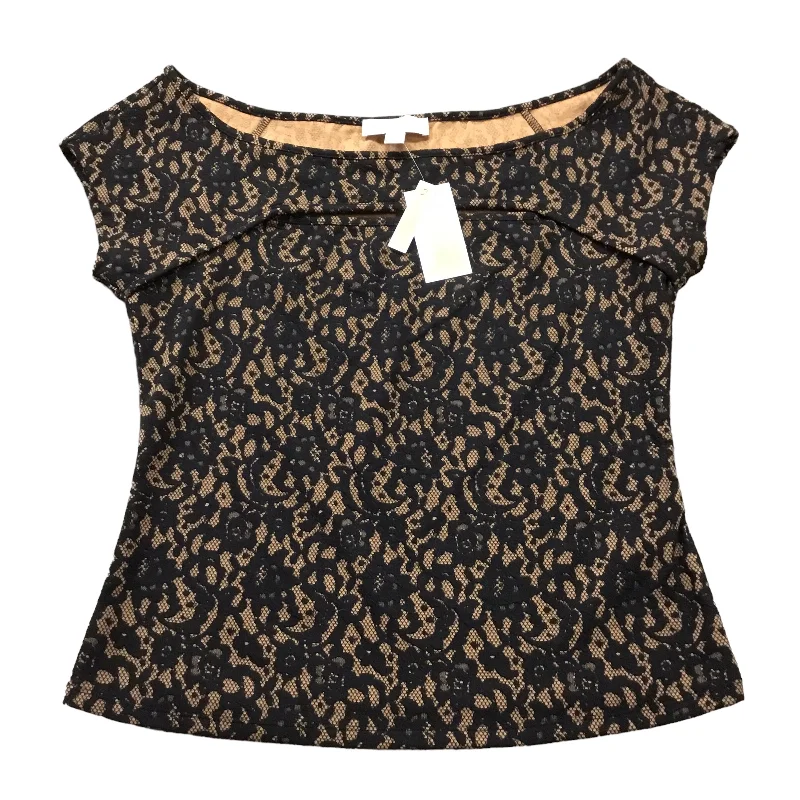 Price Rollback Top Short Sleeve By Michael By Michael Kors In Black & Brown, Size: L