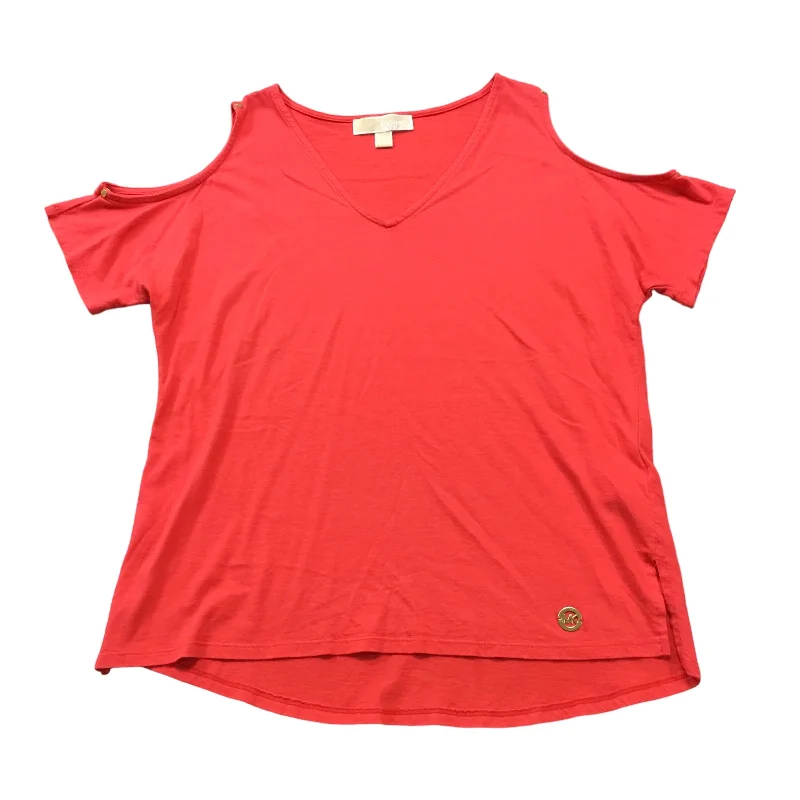 Overstock Top Short Sleeve By Michael By Michael Kors In Red, Size: S