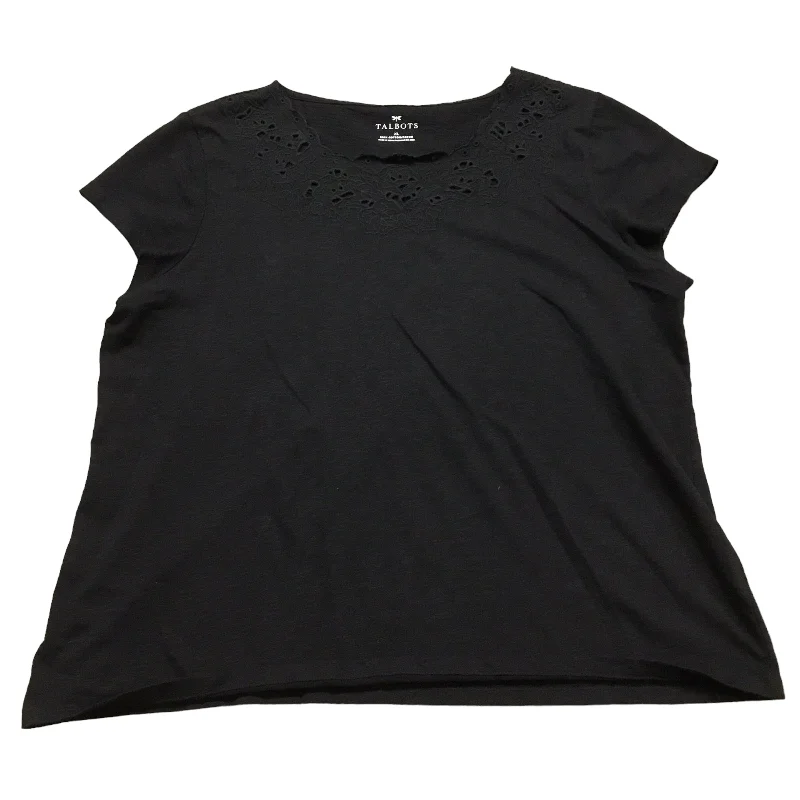 New Deals Top Short Sleeve By Talbots In Black, Size: Xl
