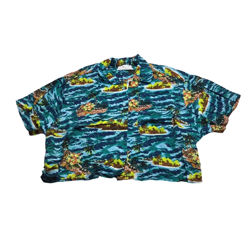 Price Buster Top Short Sleeve By Urban Outfitters In Tropical Print, Size: M