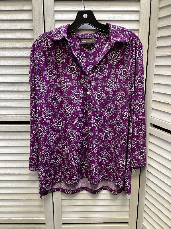 While Supplies Last Top Sleeveless By Dana Buchman In Purple, Size: Xl