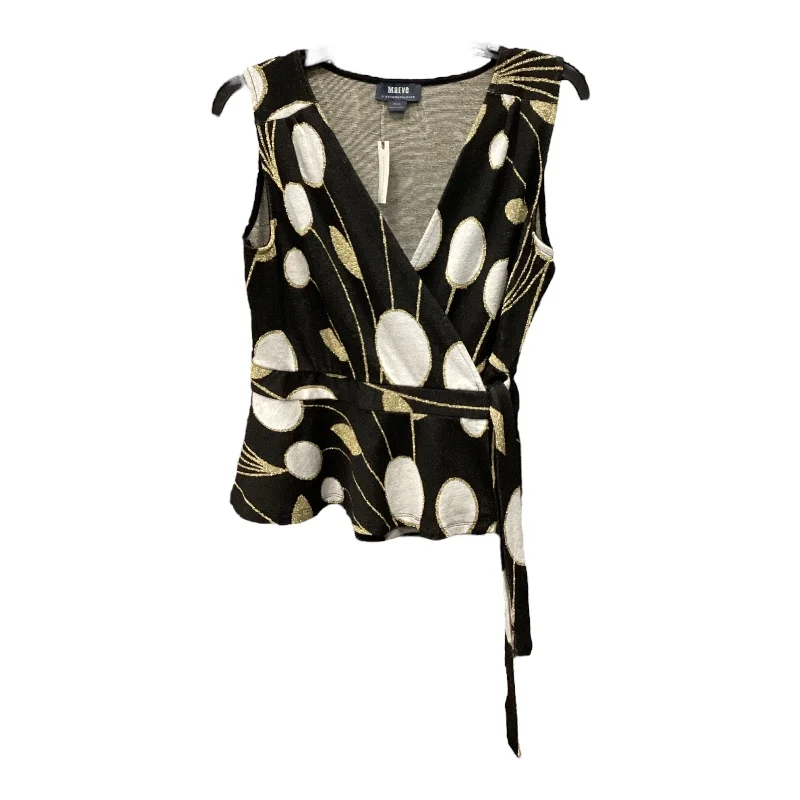 Online Exclusive Top Sleeveless By Maeve In Black & Gold, Size: M