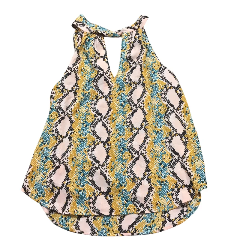 Super Bargain Top Sleeveless By Veronica M In Snakeskin Print, Size: S