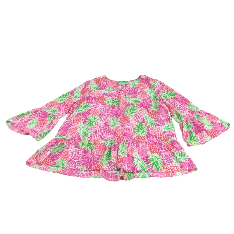Epic Deals Tunic Long Sleeve By Cappagallo In Green & Pink, Size: Xl