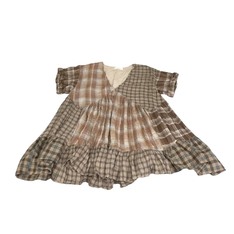Early Bird Discount Tunic Short Sleeve By By Together In Brown, Size: L