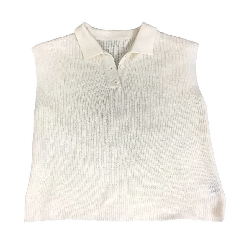 Buy Now Vest Sweater By Shein In Cream, Size: 1x