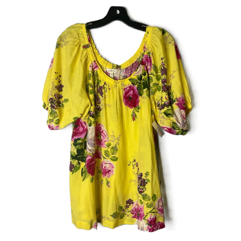 Referral Discount Yellow Top Short Sleeve By Matilda Jane, Size: L