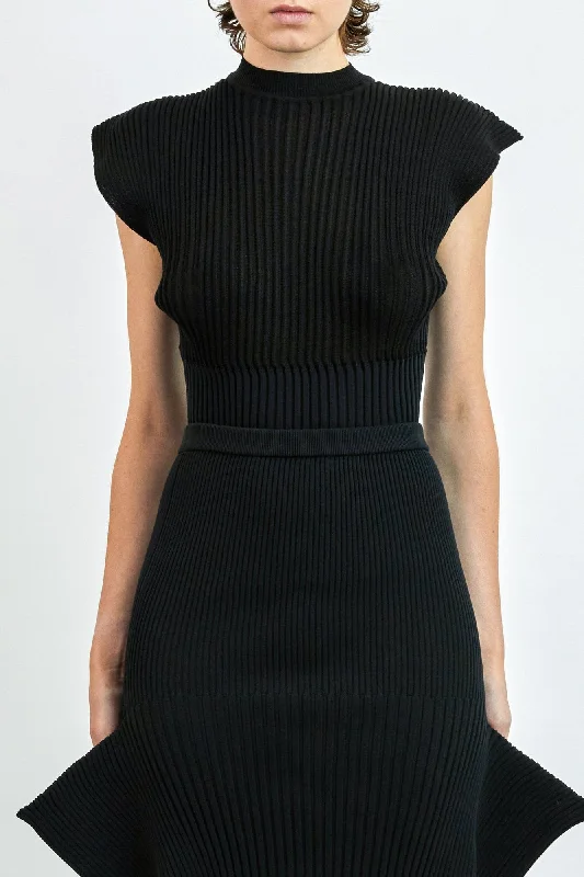 Issey Miyake Sensu Knit Top in Black